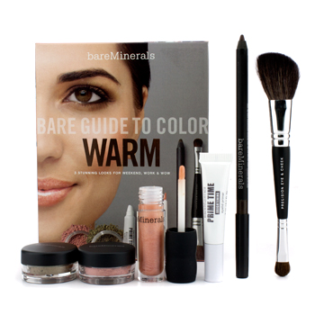 Bare Guide To Color - # Warm (Eyelid Primer + Eyecolor + Eyeliner + Face Color + Lip Gloss + Brush) Bare Escentuals Image