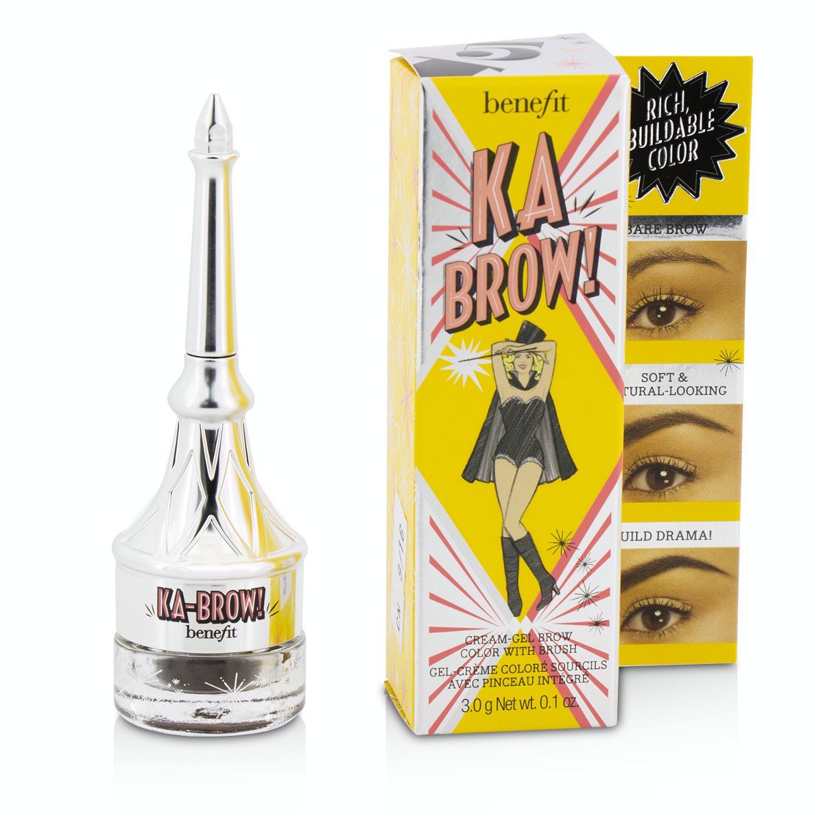 Ka Brow Cream Gel Brow Color With Brush - # 5 (Deep) Benefit Image