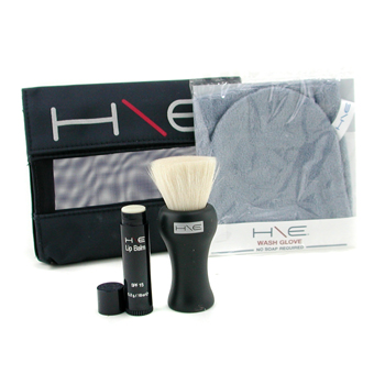 H\E Minerals Kit: Lip Balm SPF 15 + Facial Brush + Wash Glove + Bag Jane Iredale Image