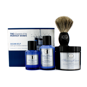 The 4 Elements Of The Perfect Shave - Ocean Kelp (Pre Shave Gel+ Shave Crm+ A/S Lotion+ Brush) The Art Of Shaving Image
