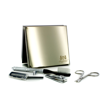 The Well Mannered Groom Kit: Razor + Grooming Scissors + Nail Clipper + Brush + Box Razor MD Image