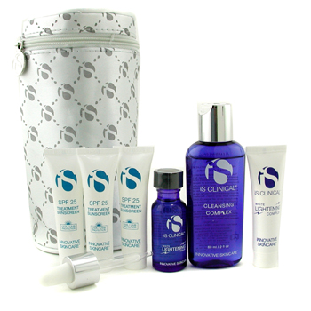 Hyperpigmentation Travel Kit: Cleansing Complex + Lightening Complex + Lightening Serum + Treatment Sunscreen IS Clinical Image