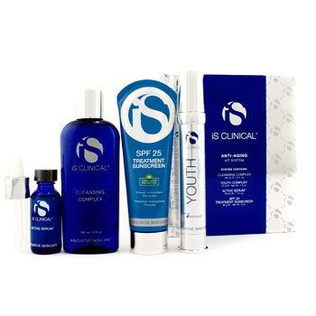 Anti-Aging Kit System: Cleansing Complex + Youth Complex + Active Serum + Treatment Sunscreen IS Clinical Image