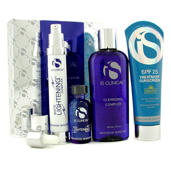 Hyperpigmentation Kit System: Cleansing Complex + Lightening Complex + Lightening Serum + Treatment Sunscreen IS Clinical Image