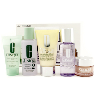 Daily Essentials Set ( Dry Combination Skin ): Clarifying Lotion 2 + Makeup Remover + DDML + Facial Soap + Eyes  78C0 Clinique Image