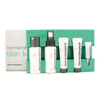 Normal/ Oily Skin Kit: Cleansing Gel + Toner + Face Scrub + Active Moist + Eye Care + 2x Sample Dermalogica Image