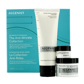 The Anti-Wrinkle Collection: Gentle Rejuvenating Cleanser 120ml + Regenerative Anti-Aging Moisturizer 30ml + Eye Balm 7ml Algenist Image