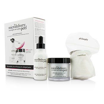 The Microdelivery Overnight Anti-Aging Peel: Peel Solution 50ml/1.7oz + Night Gel 60ml/2oz + Cotton Pads 24pcs Philosophy Image